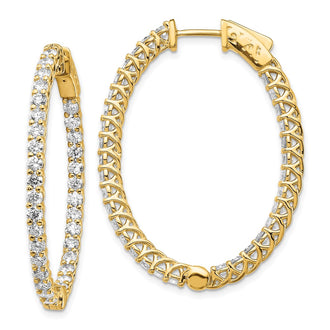Buy Stylish 14K Gold Oval Hoop Earrings | 3.33 Carat Lab-Grown Diamonds