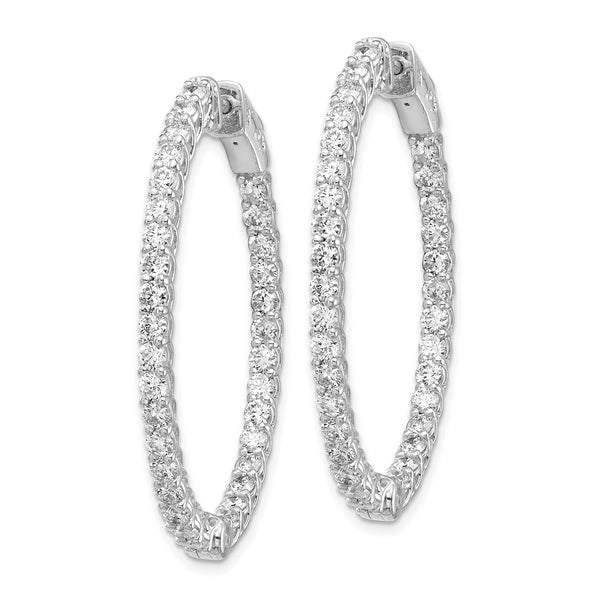 3.33 Carat Oval Hoop Earrings in 14K White Gold