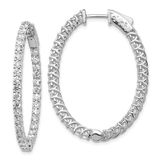 Buy Luxury 3.33 Carat Oval Hoop Earrings in 14K White Gold - Stylish & Secure