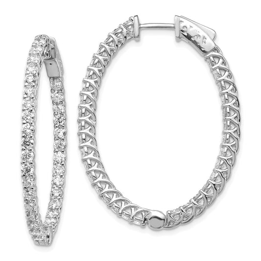 Buy Luxury 3.33 Carat Oval Hoop Earrings in 14K White Gold - Stylish & Secure