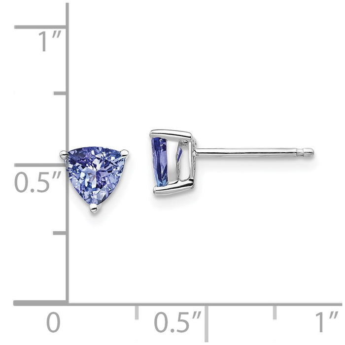 Shop Exclusive 14K White Gold Trillion-Cut Tanzanite Stud Earrings - Stylish Value!-4