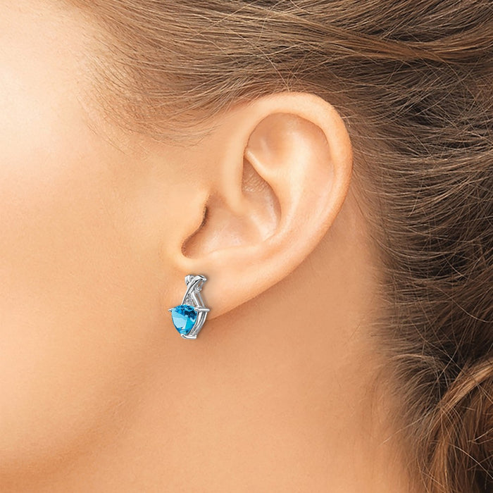 Shop Exclusive 14K White Gold Stud Earrings with 2.5ct Blue Topaz Value-3