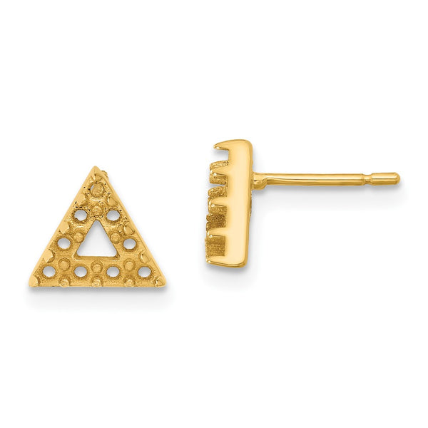 14K Gold Triangle Open Hoop Earrings