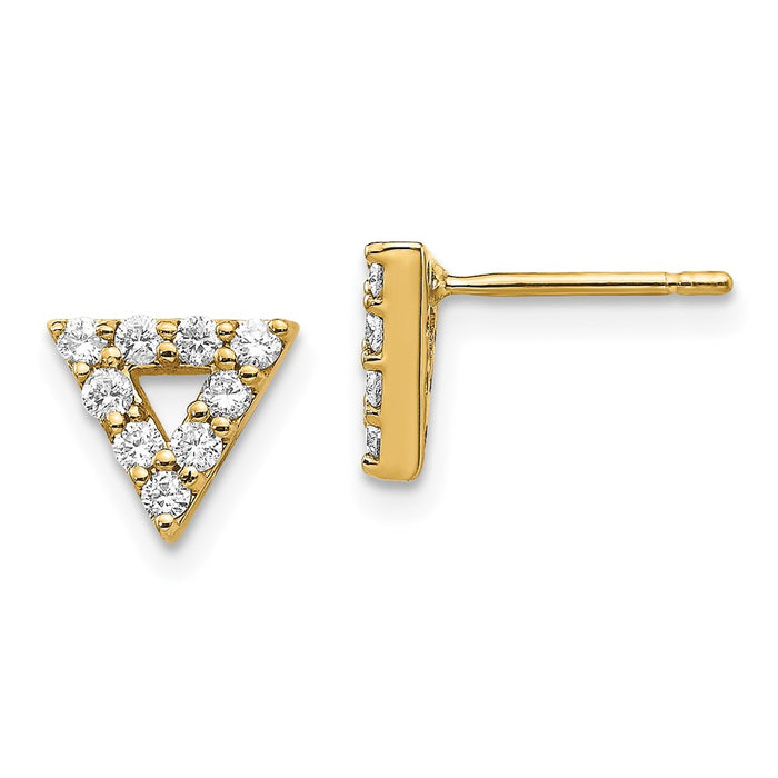 Buy Stylish 14K Gold Diamond Triangle Hoop Earrings | Exclusive Value Deal-1