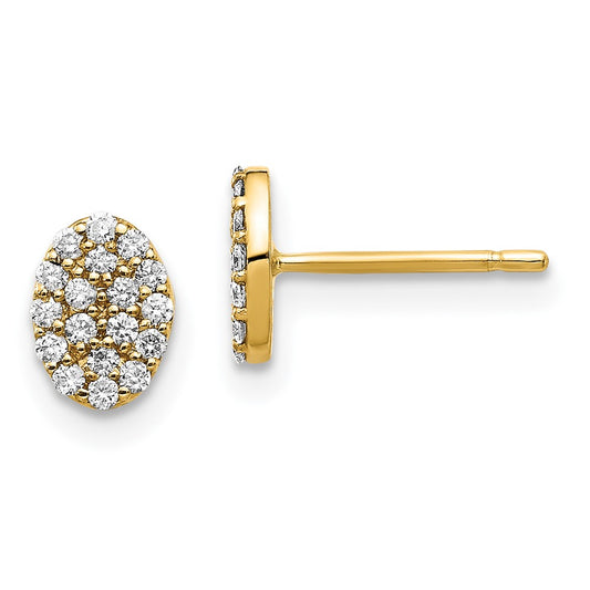 Buy Stylish 14K Gold Oval Diamond Cluster Earrings - Luxurious Design
