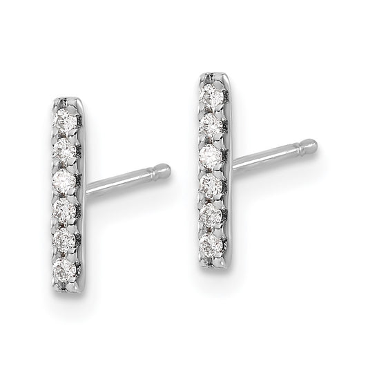 Buy Stylish 14K White Gold Diamond Bar Stud Earrings - 0.85mm, Luxury Value