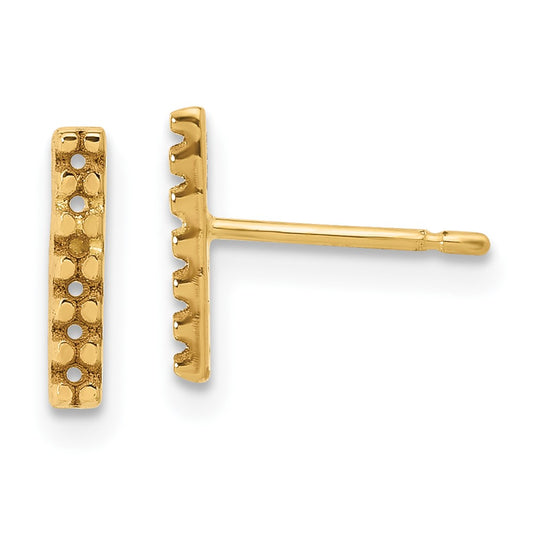 High-Quality 14K Gold Bar Earring Settings - Stylish & Affordable Luxury