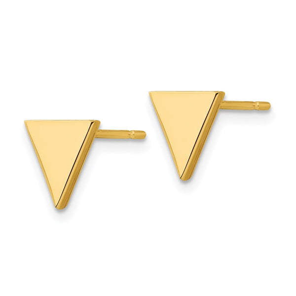 14K Gold Triangle Stud Earrings