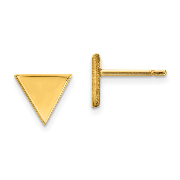 14K Gold Triangle Stud Earrings