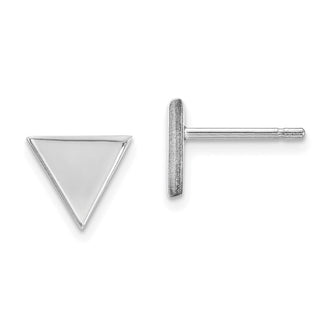 High-Quality 14K White Gold Triangular Stud Earrings - Stylish & Affordable!