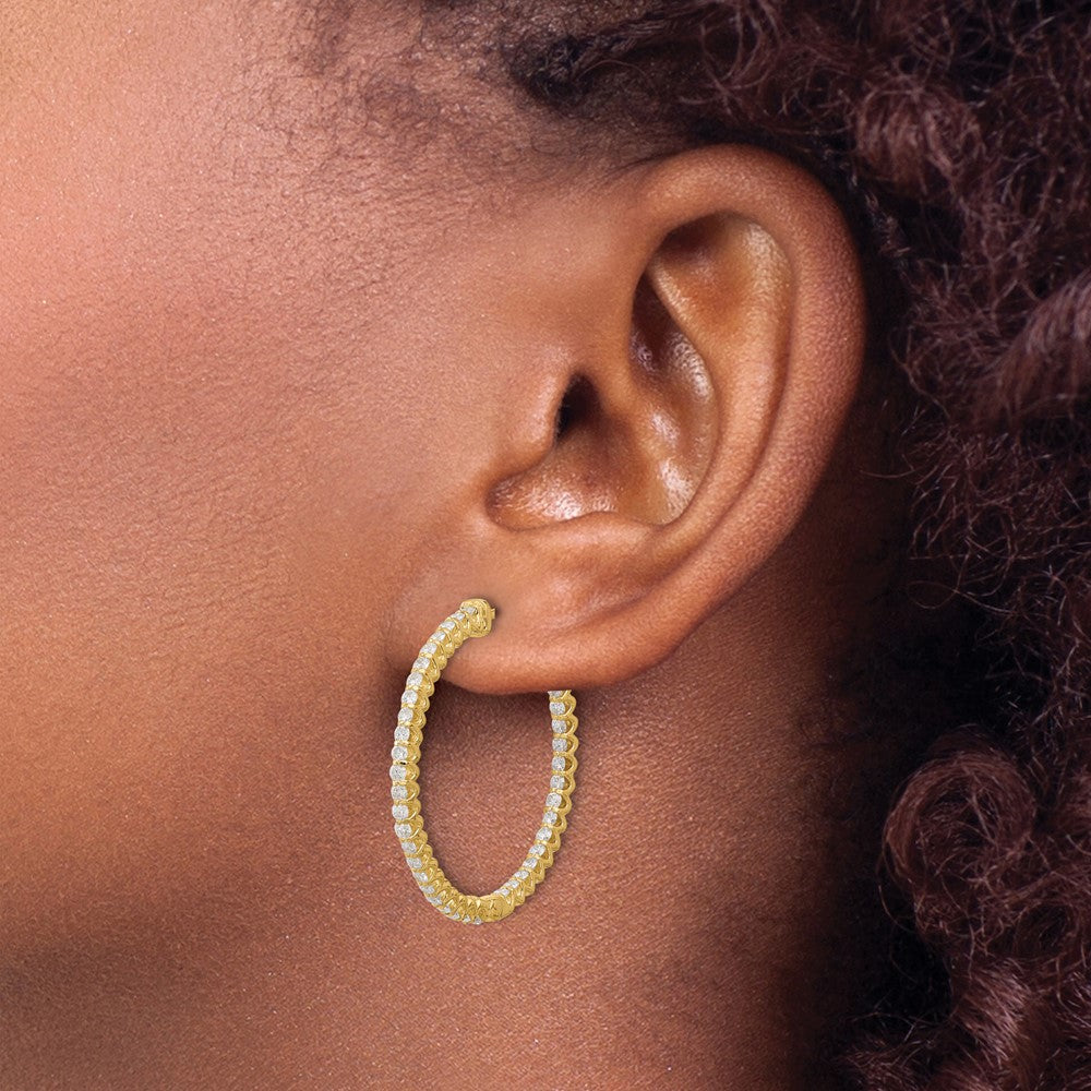 High-Quality 14K Gold 1.56ct Diamond Hoop Earrings - Stylish & Affordable!