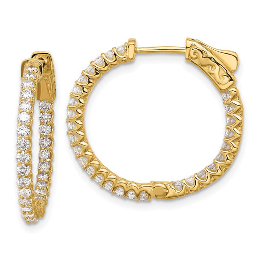 Buy Exclusive 14K Gold 1.12ct Diamond Hoop Earrings - Stylish 56mm Design