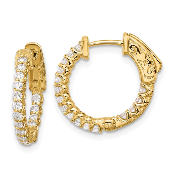Shop Exclusive 14K Gold .64ct Diamond Hoop Earrings - 32mm Stylish Design-1