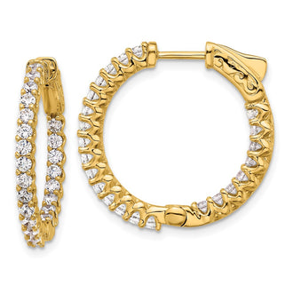 Buy Exclusive 14K Gold 1.6ct Diamond In/Out Hoop Earrings - 46mm Style