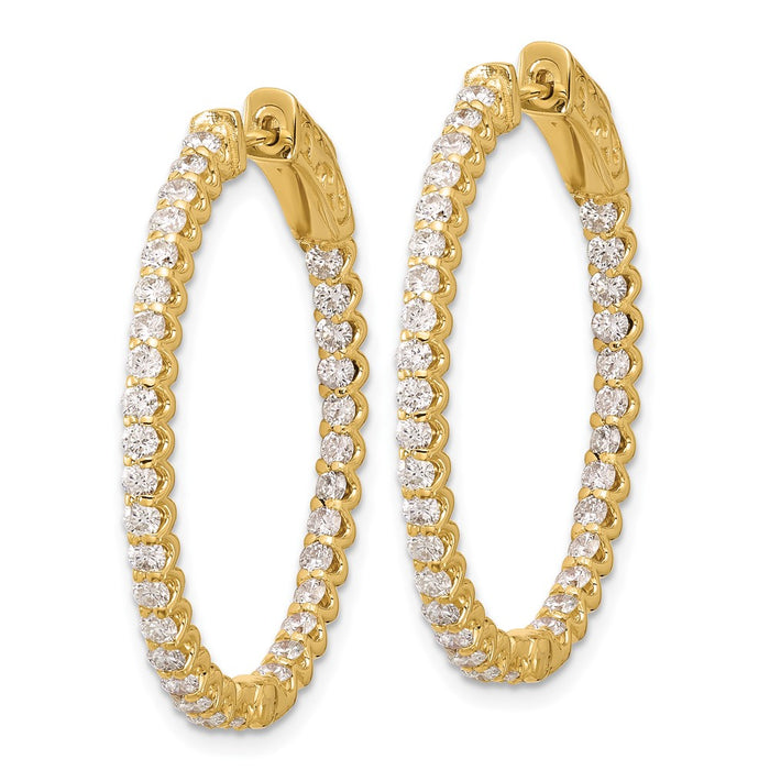 Shop Stylish 14K Gold 2.3ct Oval Hoop Diamond Earrings - 66 x 2.0mm-2