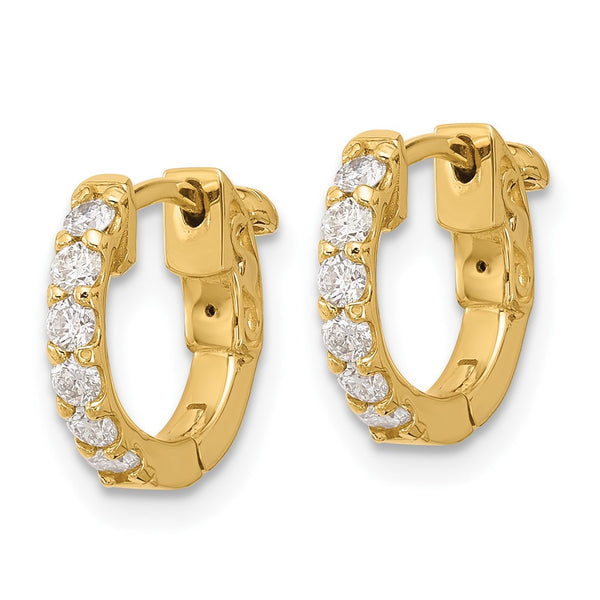 14K Gold .42ct Round Diamond Hoop Earrings - 12-2.0mm