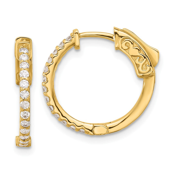 Exclusive 14K Gold .40ct Diamond Round Hoop Earrings - Stylish & Affordable!-1