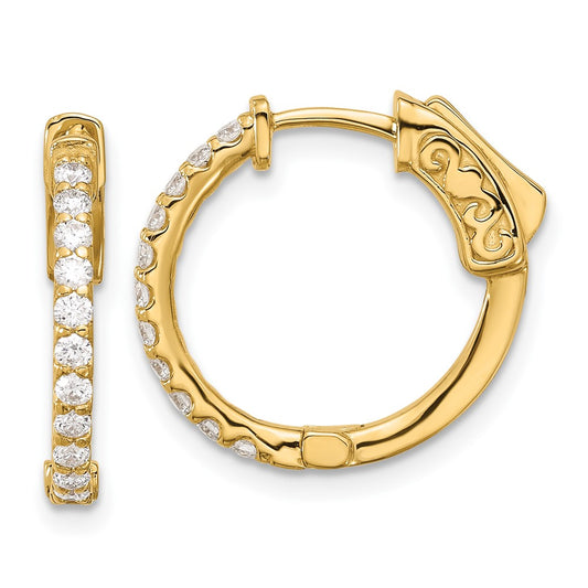Shop Exclusive 14K Gold .44ct Diamond Round Hoop Earrings - 22mm Stylish Design