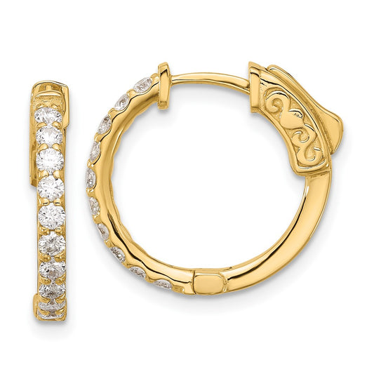Shop Stylish 14K Gold 0.7ct Diamond Round Hoop Earrings - 20-2.0mm Value