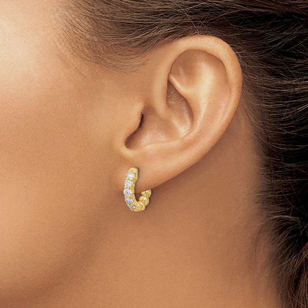 Exclusive 14K Gold 1ct Diamond Round Hoop Earrings - Stylish & Affordable 10-3.0mm