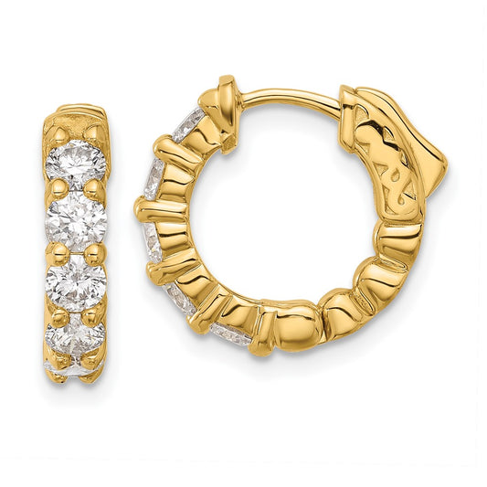 Buy Stylish 14K Gold 1.5ct Diamond Round Hoop Earrings (10-3.5mm)