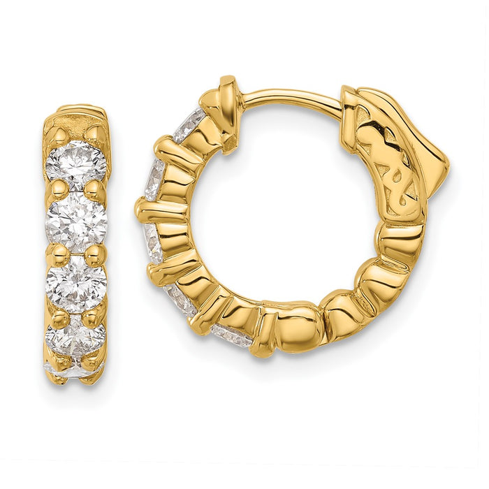 Buy Stylish 14K Gold 1.5ct Diamond Round Hoop Earrings (10-3.5mm)-1