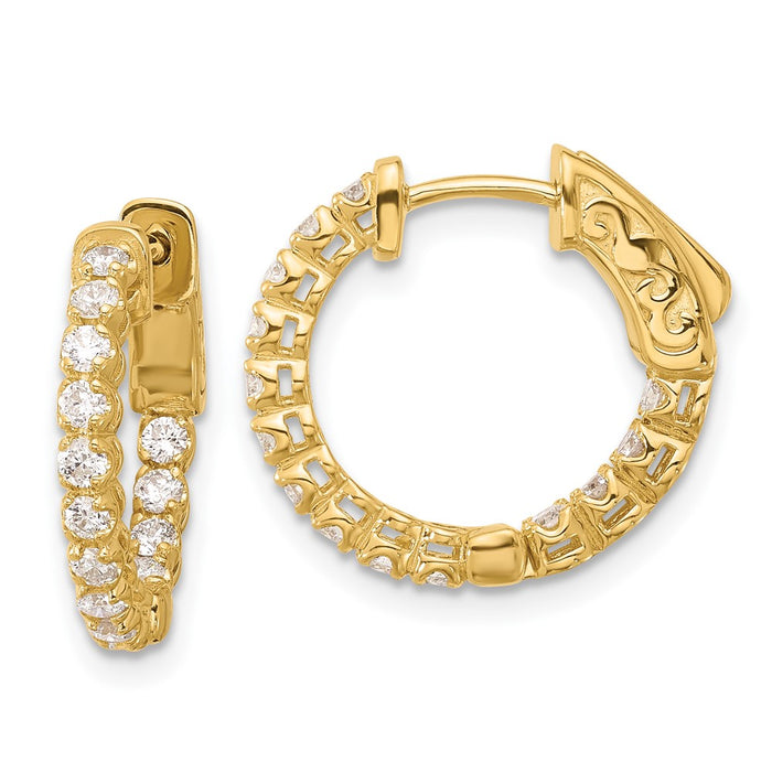 Buy Stylish 14K Gold .62ct Diamond In/Out Hoop Earrings - 28mm x 1.75mm-1