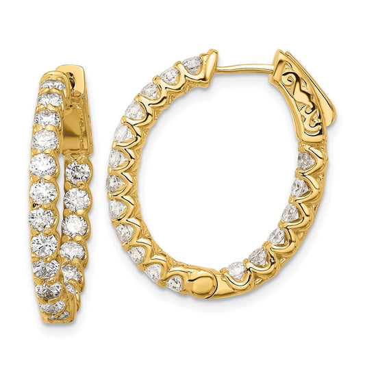 Exclusive 14K Gold 2.1ct Oval Hoop Diamond Earrings - Stylish 36x2.5mm Design