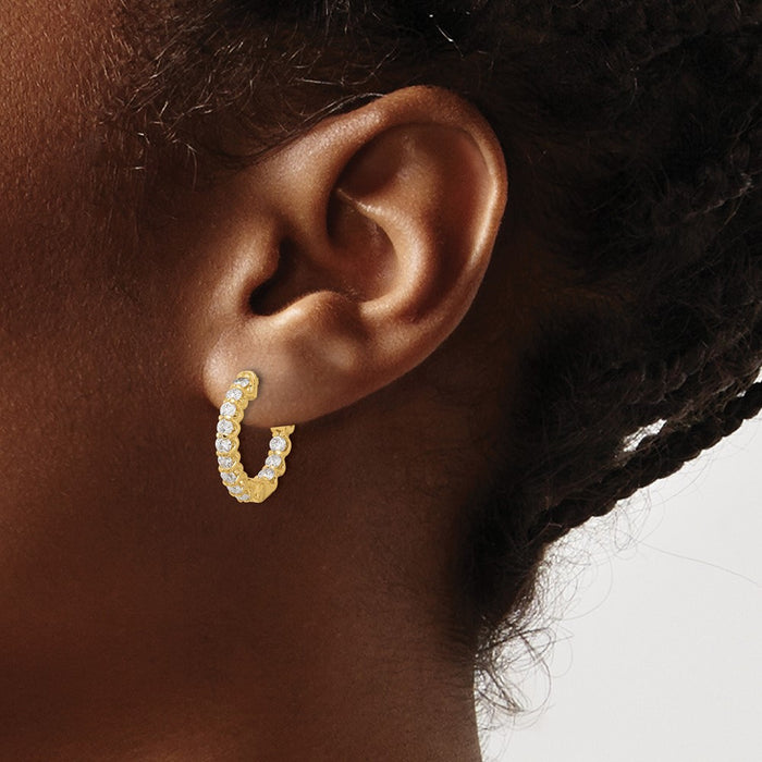 Buy Exclusive 14K Gold 1.2ct Diamond Round Hoop Earrings - Stylish Safety Clasp-3