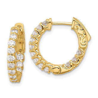 Buy Exclusive 14K Gold 1.2ct Diamond Round Hoop Earrings - Stylish Safety Clasp