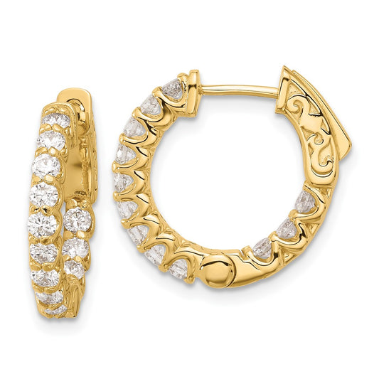 Buy Exclusive 14K Gold 1.2ct Diamond Round Hoop Earrings - Stylish Safety Clasp
