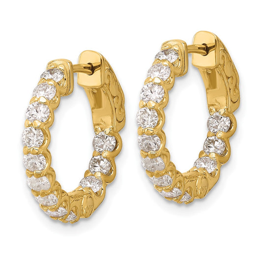Exclusive 14K Gold 1.41ct Diamond Hoop Earrings - Stylish 24-2.5mm Design