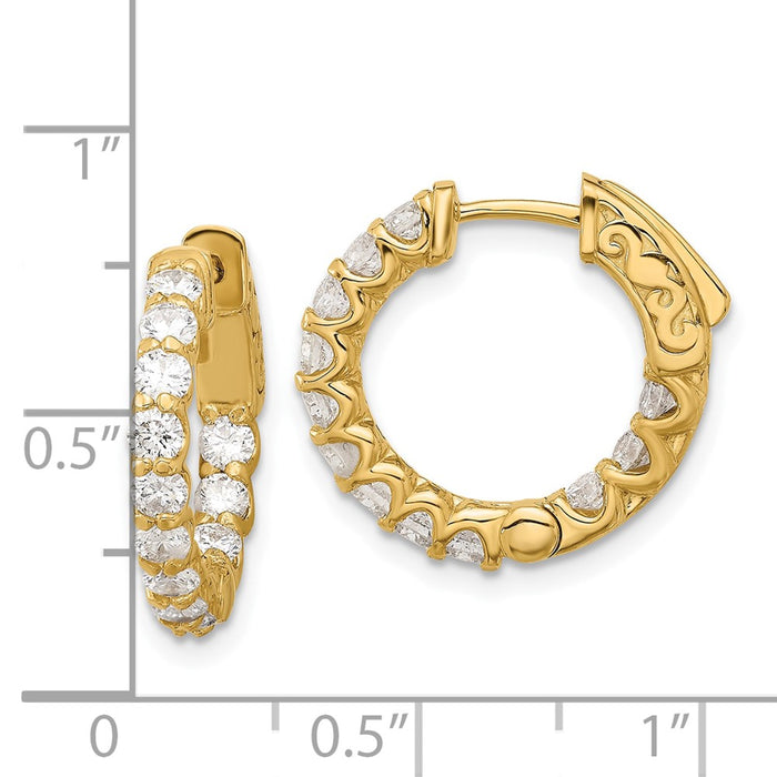 Exclusive 14K Gold 1.41ct Diamond Hoop Earrings - Stylish 24-2.5mm Design-4