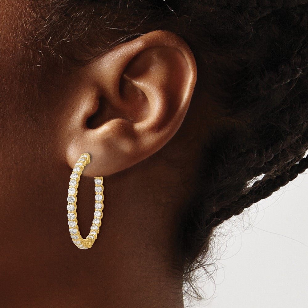 Buy Exclusive 14K Gold 3.2ct Diamond Hoop Earrings - Stylish & Affordable!
