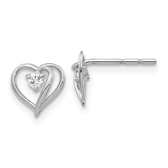 Buy Stylish 14K White Gold AAA Diamond Heart Earrings - Luxury Design, 1.5"