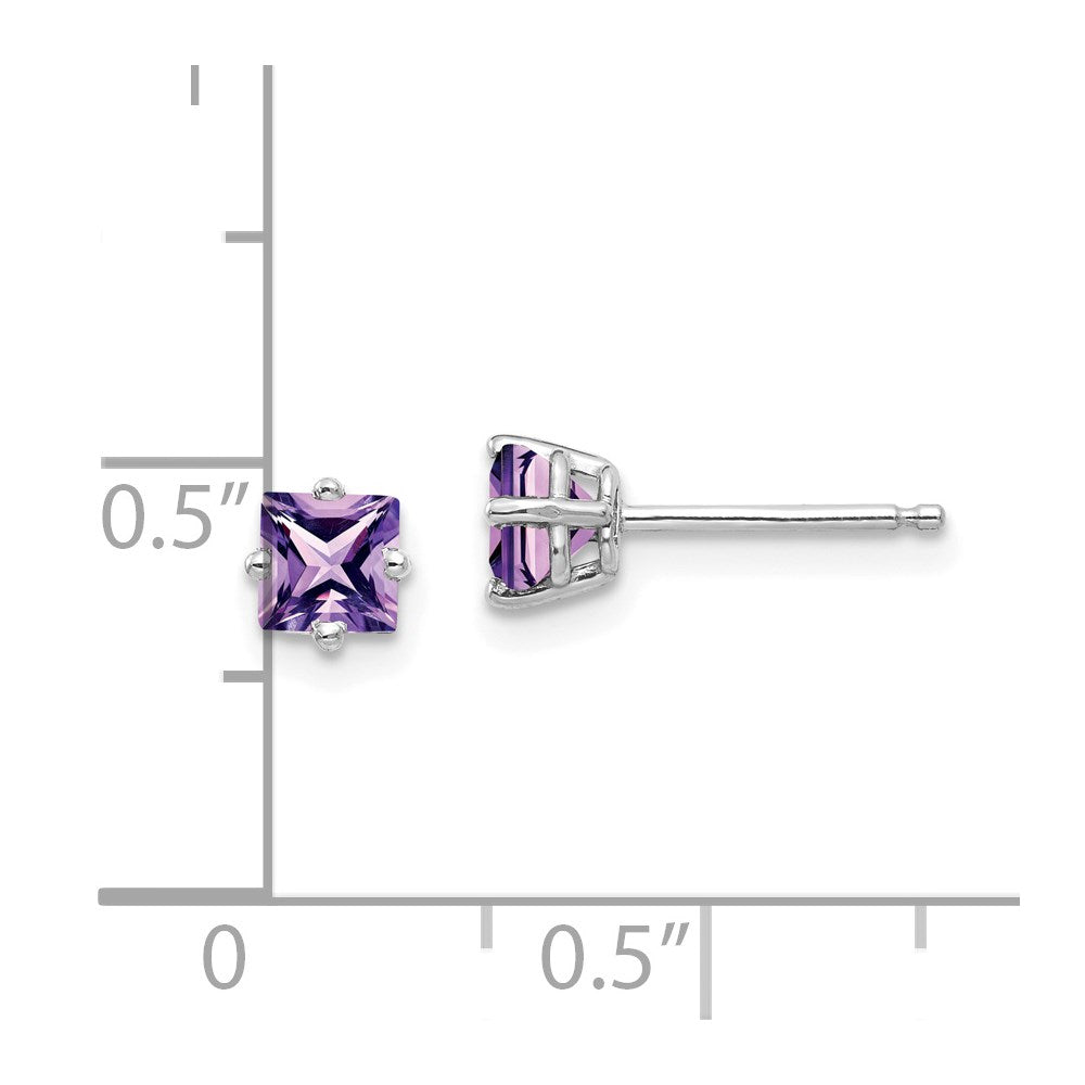 Exclusive 14K White Gold 4mm Amethyst Stud Earrings | Stylish Luxury Value