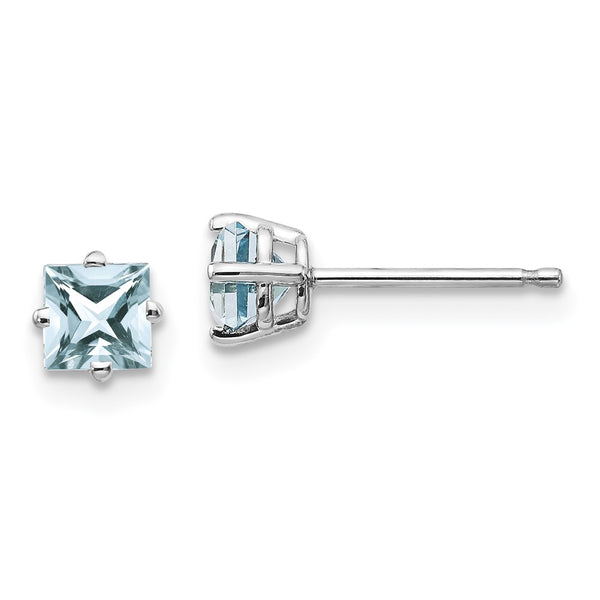 14K White Gold Aquamarine Drop Earrings - Style GR1-1021321