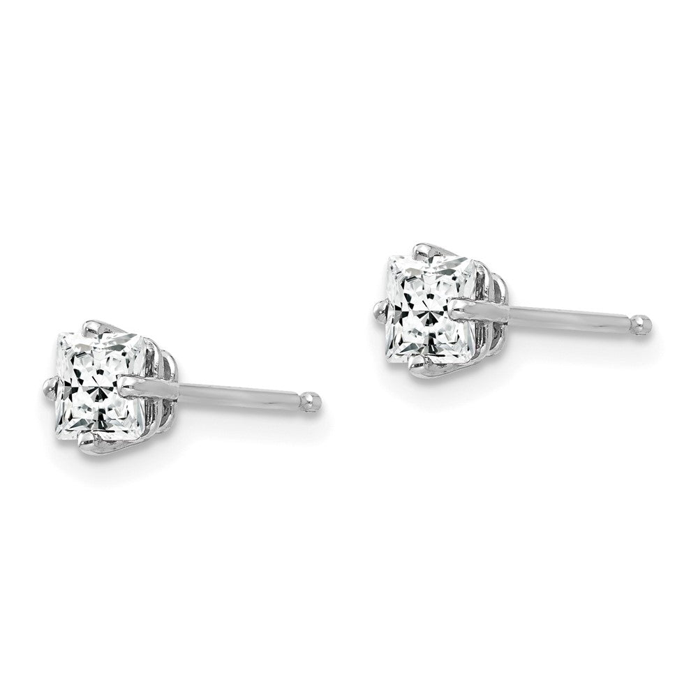 Shop Exclusive 14K White Gold 4mm Cubic Zirconia Stud Earrings - Stylish Value!