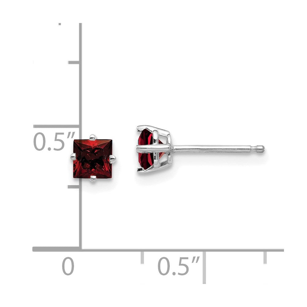 Exclusive 14K White Gold 4mm Garnet Stud Earrings - Stylish & Affordable!
