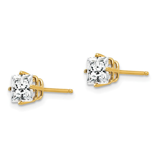 Shop Stylish 14K Gold 5mm Cubic Zirconia Stud Earrings - Affordable Luxury!