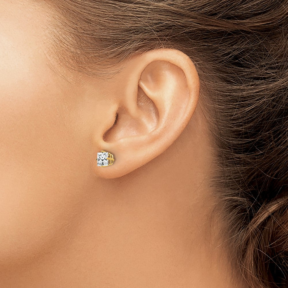 Shop Stylish 14K Gold 5mm Cubic Zirconia Stud Earrings - Affordable Luxury!