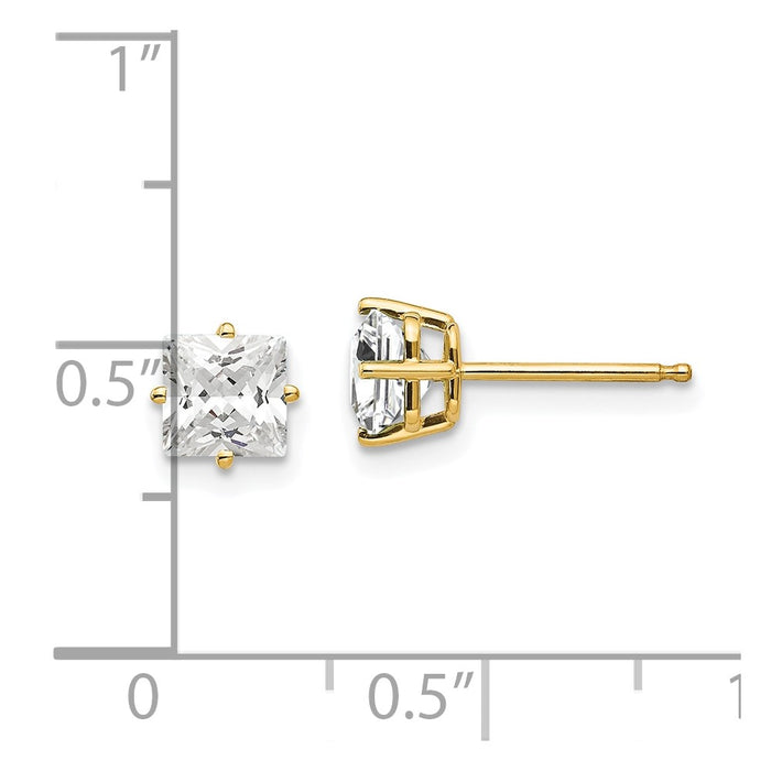 Shop Stylish 14K Gold 5mm Cubic Zirconia Stud Earrings - Affordable Luxury!-4