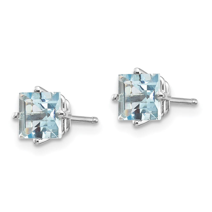 Exclusive 14K White Gold Aquamarine Drop Earrings - Stylish Design, Affordable Price-2