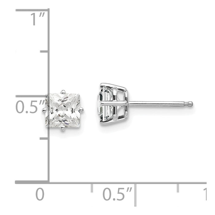 Buy Stylish 14K White Gold 5mm CZ Stud Earrings | Affordable Luxury Jewelry-4