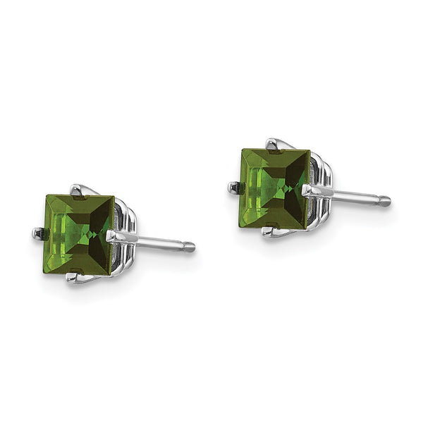 14K White Gold Green Tourmaline Drop Earrings - Style GR1-1020987