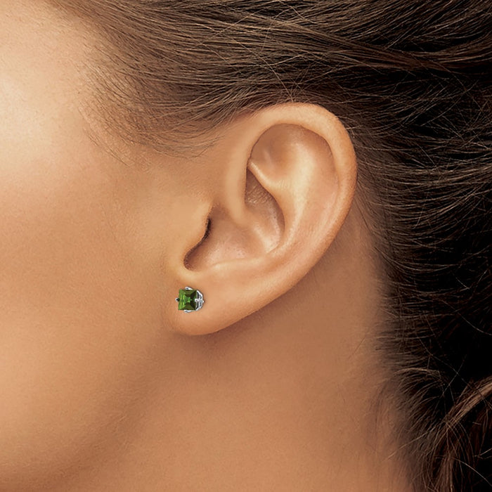 Shop Exclusive 14K White Gold Green Tourmaline Drop Earrings - Stylish Luxury!-3