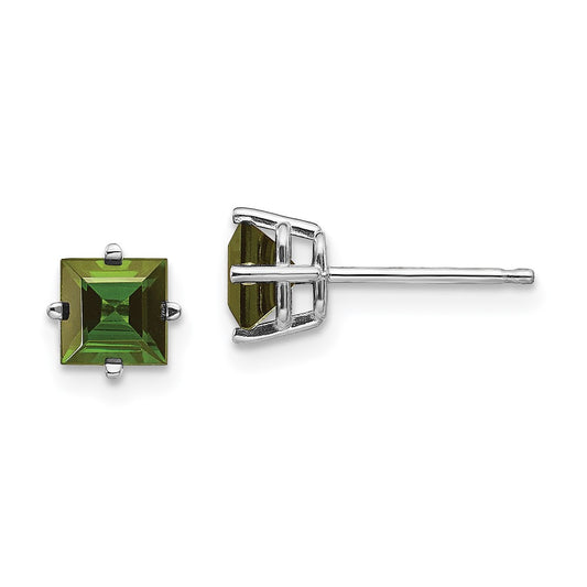 Shop Exclusive 14K White Gold Green Tourmaline Drop Earrings - Stylish Luxury!
