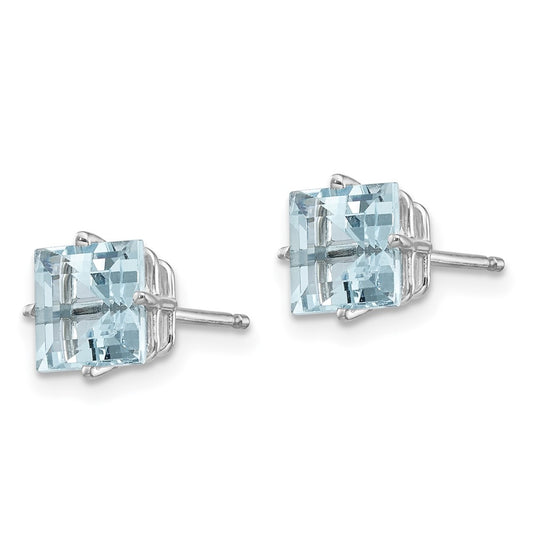 High-Quality 14K White Gold Aquamarine Drop Earrings - Stylish Luxury Design