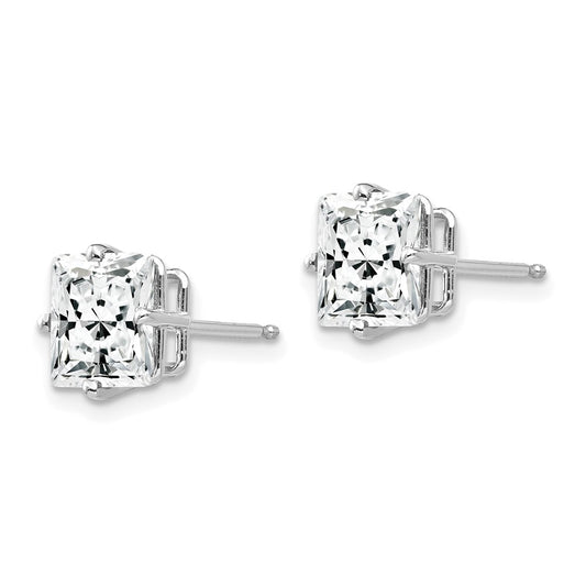 Shop 14K White Gold 7mm Cubic Zirconia Stud Earrings - Stylish Luxury Value!