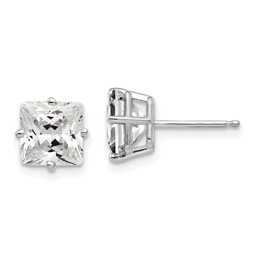 Shop 14K White Gold 7mm Cubic Zirconia Stud Earrings - Stylish Luxury Value!